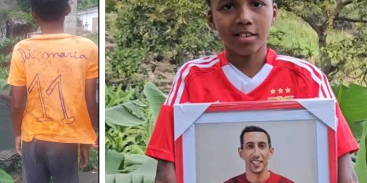 El conmovedor gesto de Ángel Di María con un niño de Cabo Verde que «fabricó» su camiseta