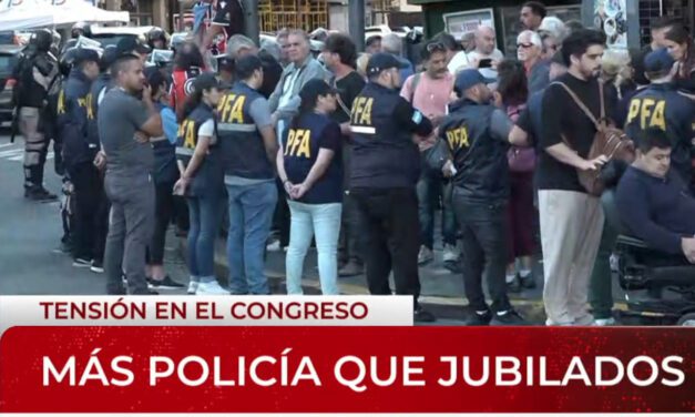 Desmedido operativo en una nueva marcha de jubilados | Después de la movilización masiva del miércoles pasado