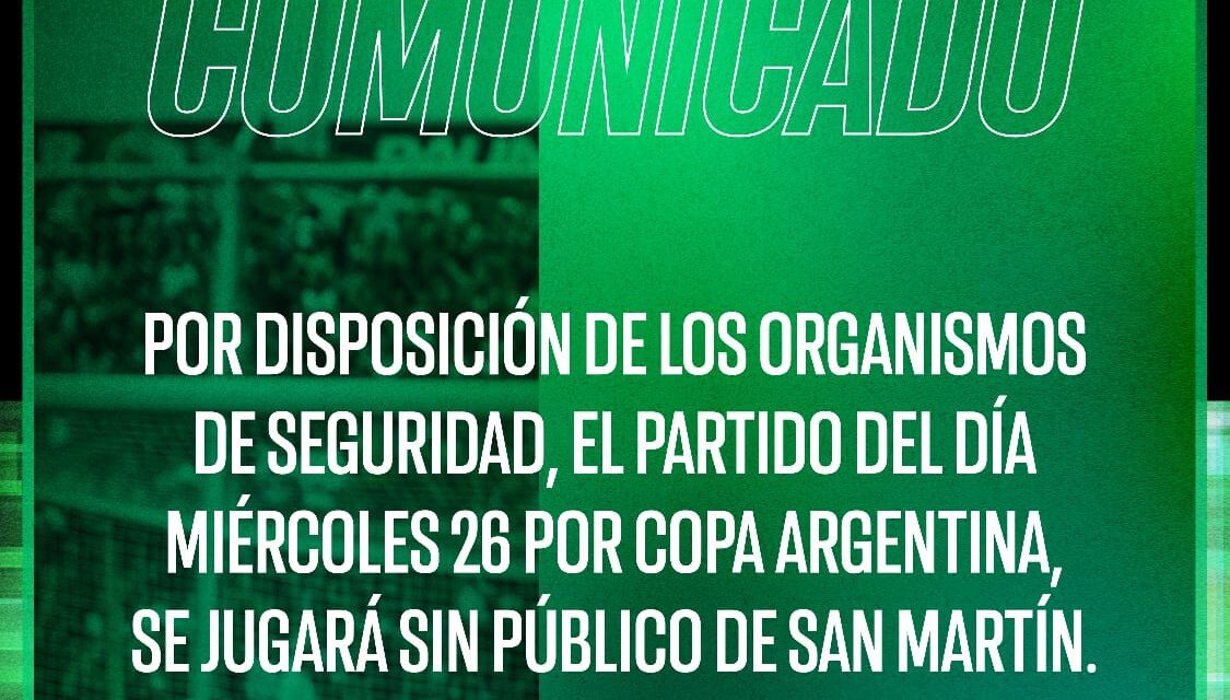 San Martín de San Juan, sin hinchas en la Copa Argentina por disputas en su barra