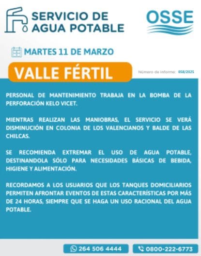 ⚠️ Aviso para Valle Fértil ⚠️