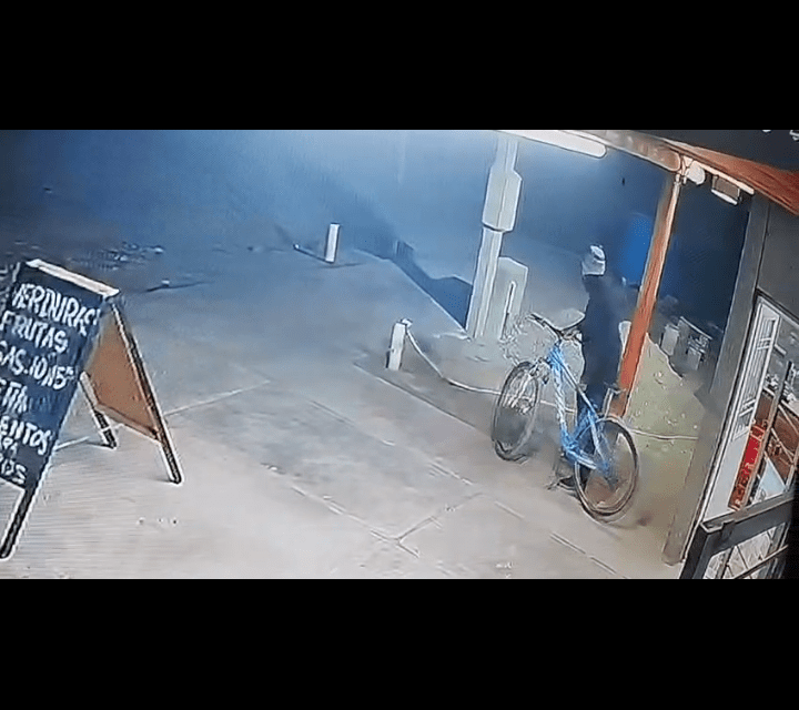 Impresionantes imágenes: Se robó una bicicleta y quedó escrachado en un video