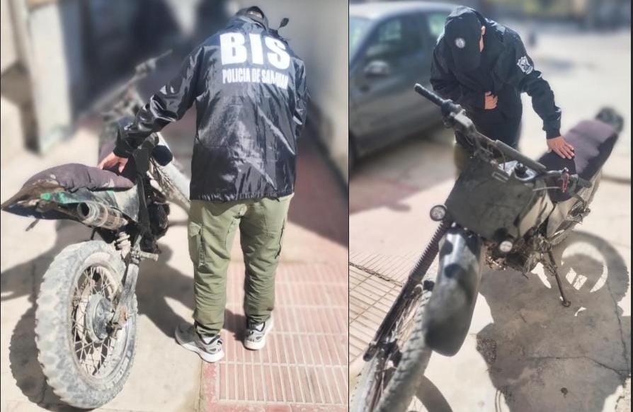 Allanamiento en Pocito: secuestran una moto con numeración adulterada