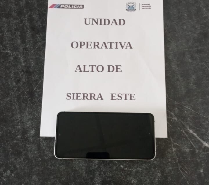 Recuperan un celular robado en Alto de Sierra, un sospechoso detenido