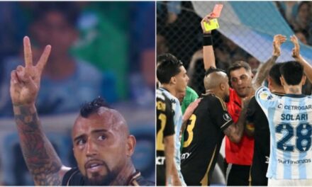 Recordó las Copas América y lo echaron: Arturo Vidal provocó a Racing y lo pagó con una tarjeta roja