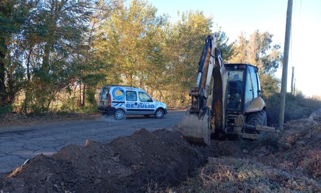 Avanzan las obras de canalización y desagües en el Barrio Torino de 9 de Julio