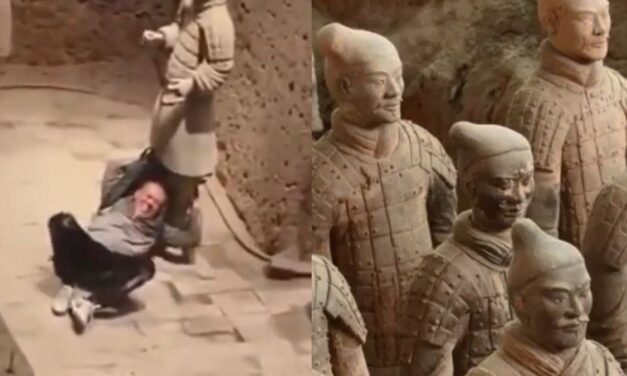 Un hombre saltó una valla, cayó sobre los soldados de terracota y dañó Patrimonio de la Humanidad