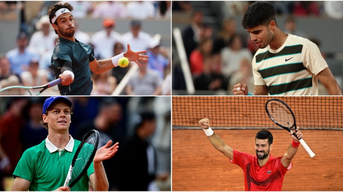 Musetti, Alcaraz, Sinner y Djokovic, los protagonistas de las semifinales del Roland Garros