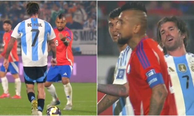 Vidal vs. De Paul: tensión, gestos provocadores y un cruce caliente en Santiago