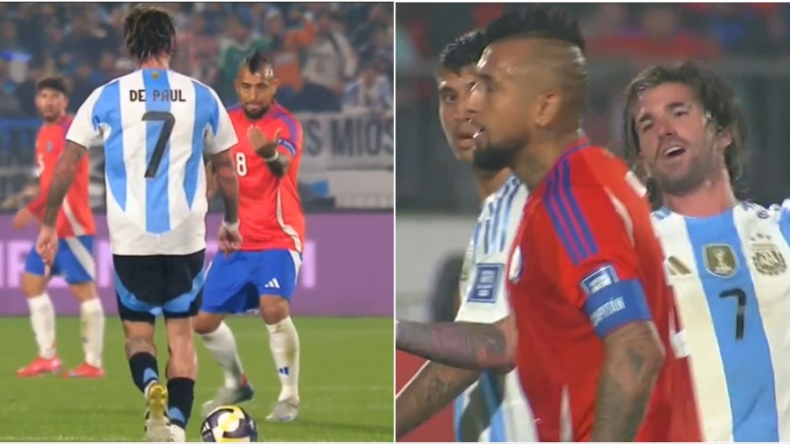Vidal vs. De Paul: tensión, gestos provocadores y un cruce caliente en Santiago