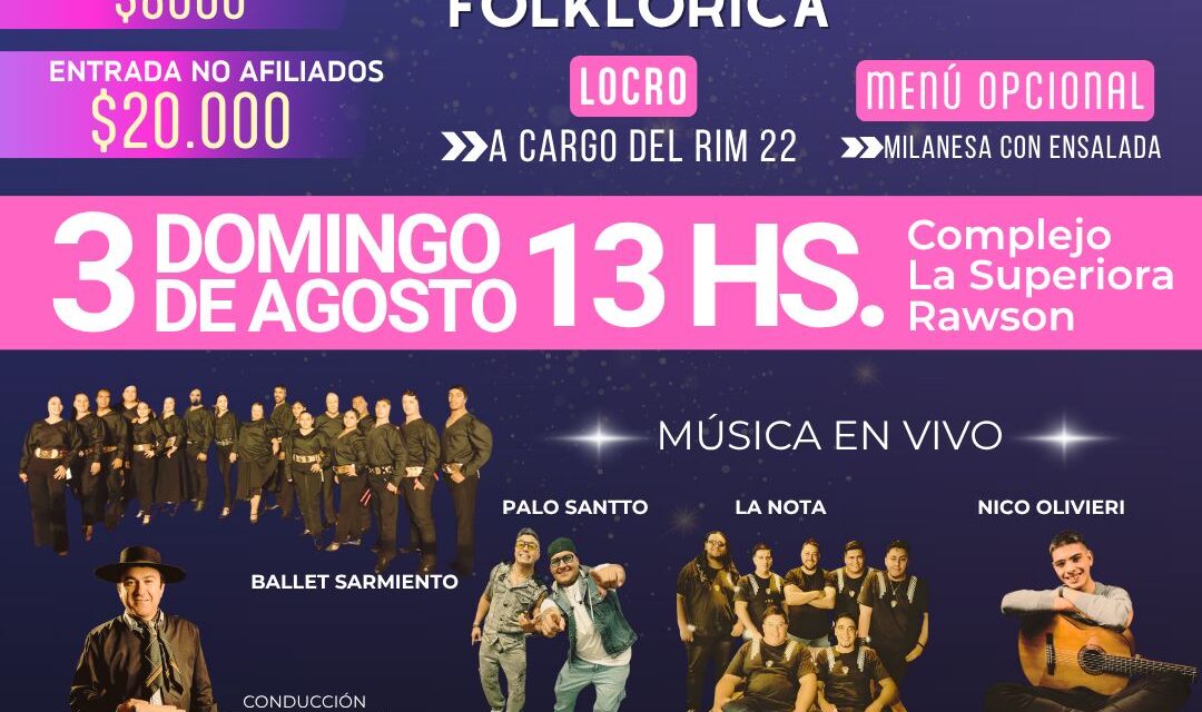 Vuelve la fiesta docente: Se viene la 2° Locro y Peña Folklórica en Rawson