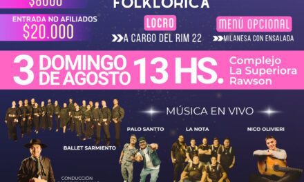 Vuelve la fiesta docente: Se viene la 2° Locro y Peña Folklórica en Rawson