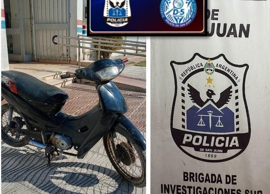 Moto adulterada y menor implicado en Pocito