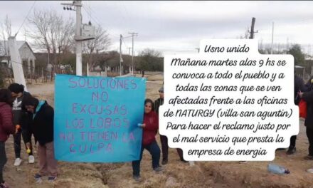 Valle Fértil: Usno se moviliza contra Naturgy por la falta de energía