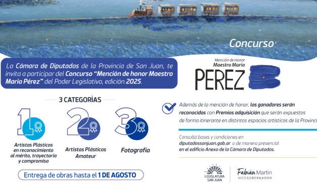 Convocan a artistas y fotógrafos para la Mención de Honor Maestro Mario Pérez