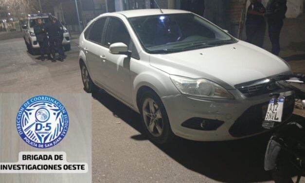 Recuperaron un auto robado en Rawson: Lo encontraron circulando en Capital
