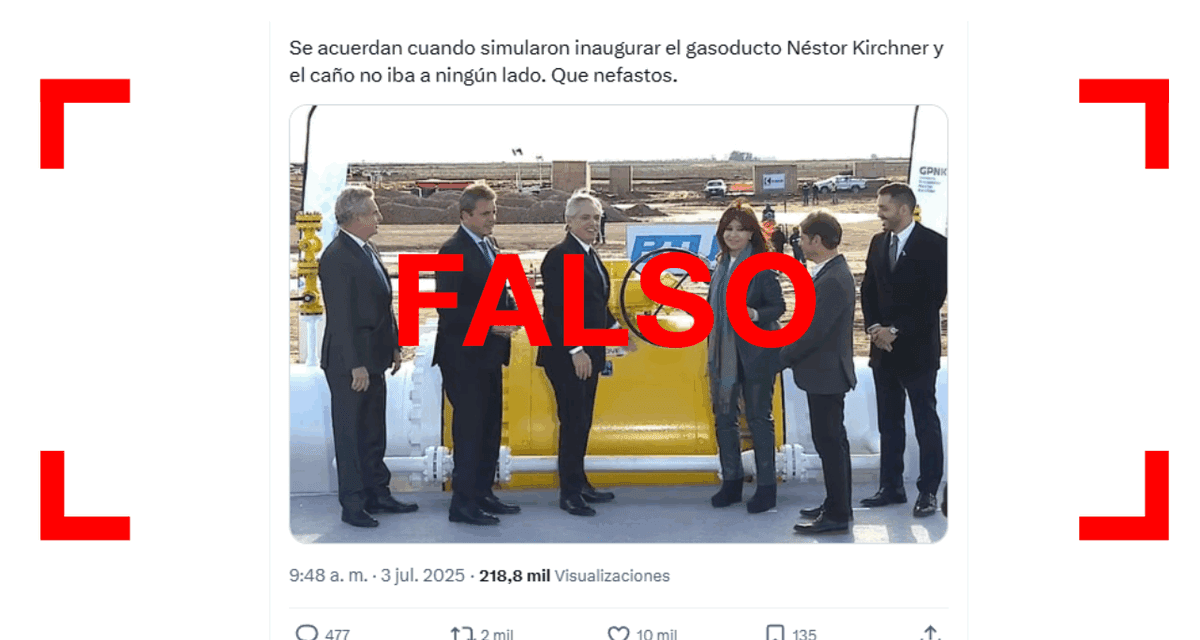 El gasoducto ex Néstor Kirchner no fue una simulación, opera desde agosto de 2023