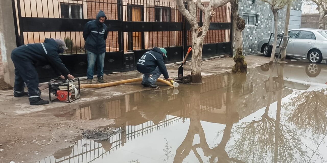 Rawson asistió a 160 familias tras las fuertes lluvias