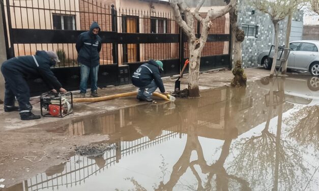 Rawson asistió a 160 familias tras las fuertes lluvias