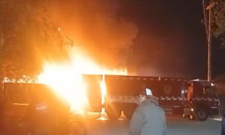 Pocito: Un incendio arrasó con siete colectivos de una empresa de transporte