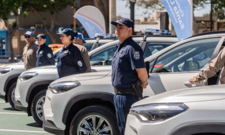 Marcelo y Juan José Orrego, juntos en la presentación de la nueva flota comunal