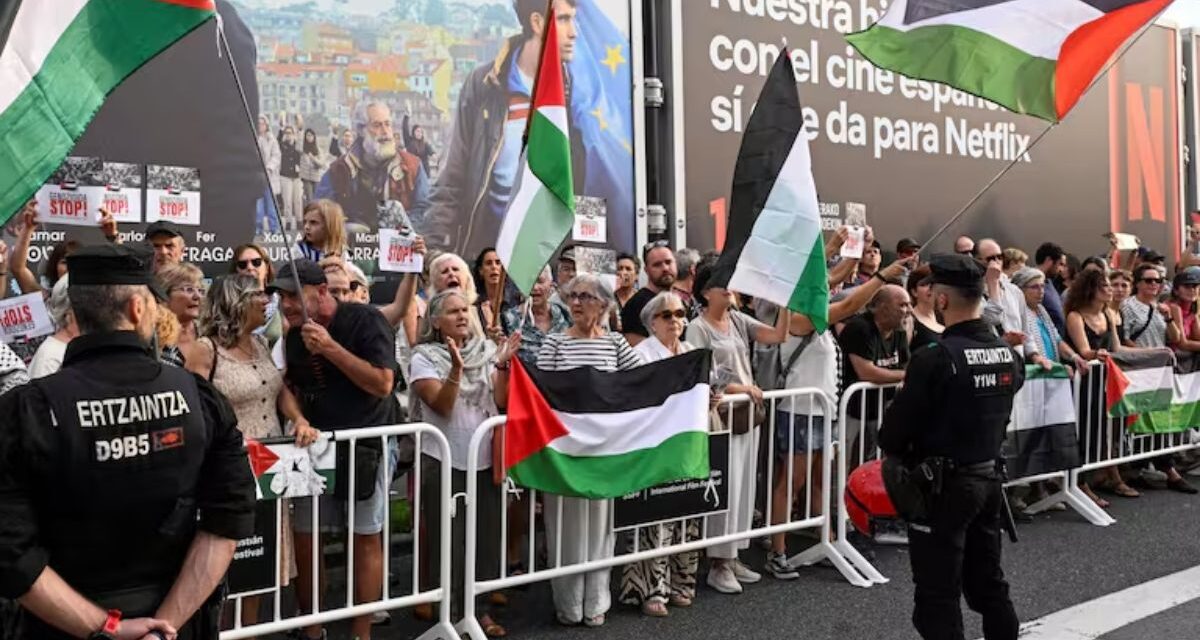 Con el cine a un costado, el apoyo a Palestina ocupa el centro de la escena en el Festival de San Sebastián