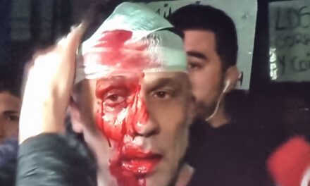 Un periodista fue gravemente herido por un botellazo