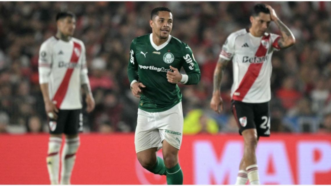 River perdió 2-1 ante Palmeiras y se fue en desventaja de la ida de los cuartos de final de la Copa Libertadores
