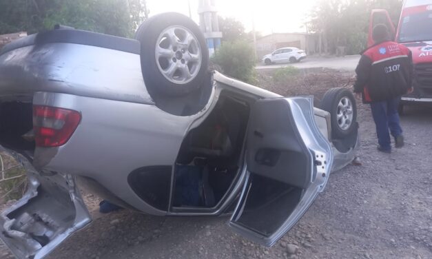 Accidente: Violento vuelco en el cruce de Calle 7 y Ruta 40, en Pocito
