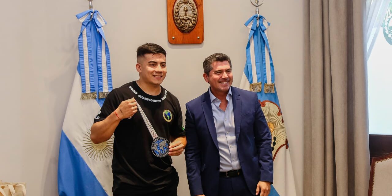 El gobernador Orrego felicitó al sanjuanino campeón mundial de Powerlifting