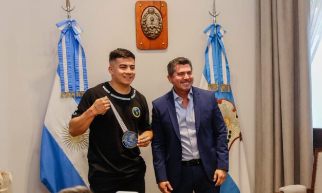 El gobernador Orrego felicitó al sanjuanino campeón mundial de Powerlifting