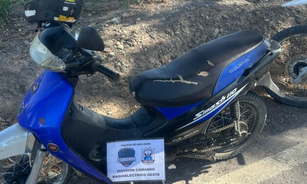 Recuperan una motocicleta robada en un operativo del Comando Radioeléctrico Oeste
