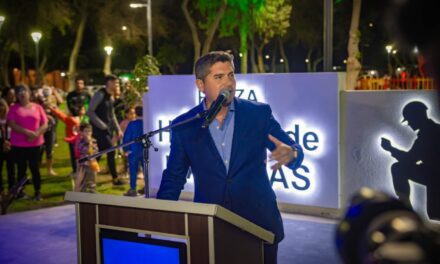 Santa Lucía estrenó la moderna Plaza Héroes de Malvinas, un espacio de encuentro y homenaje