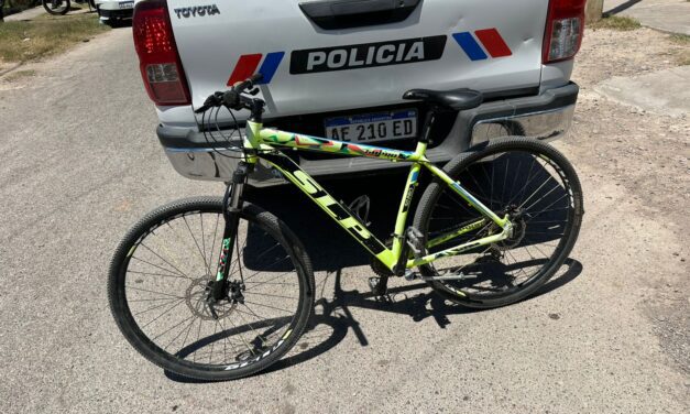 Rawson: Menor detenido tras robar bicicleta en el barrio Huarpe
