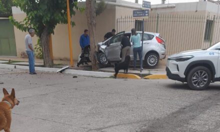 Violento accidente en Santa Lucía: Una mujer quedó atrapada tras chocar contra un árbol