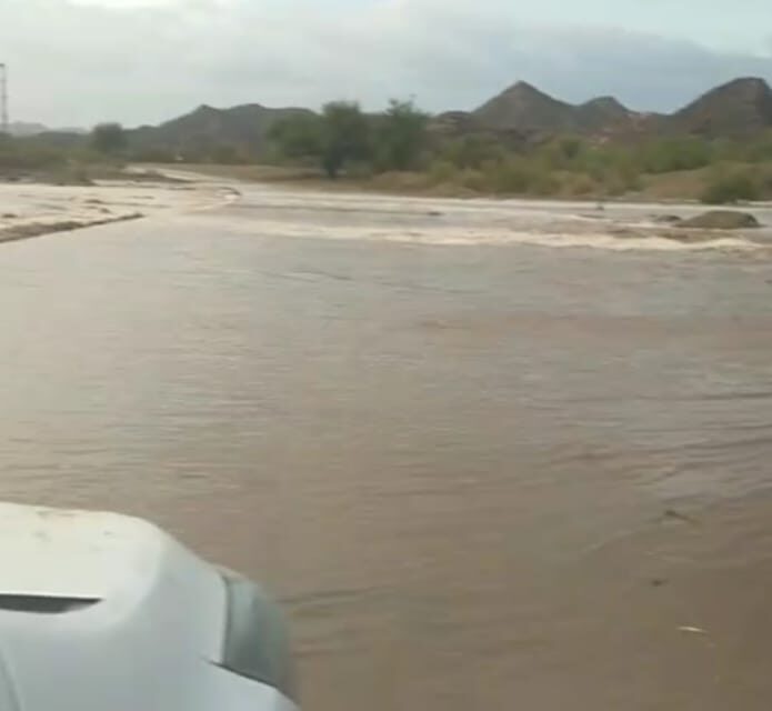 Valle Fértil: La Ruta 510 quedó intransitable por la creciente en Río Las Talas