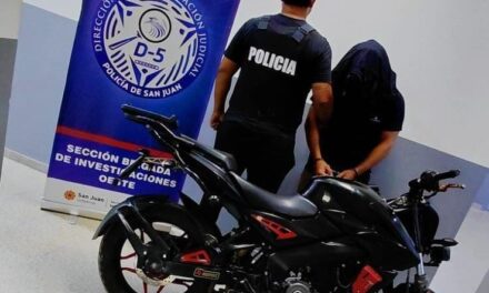 Rawson: Salió del barrio en la moto robada y terminó detenido