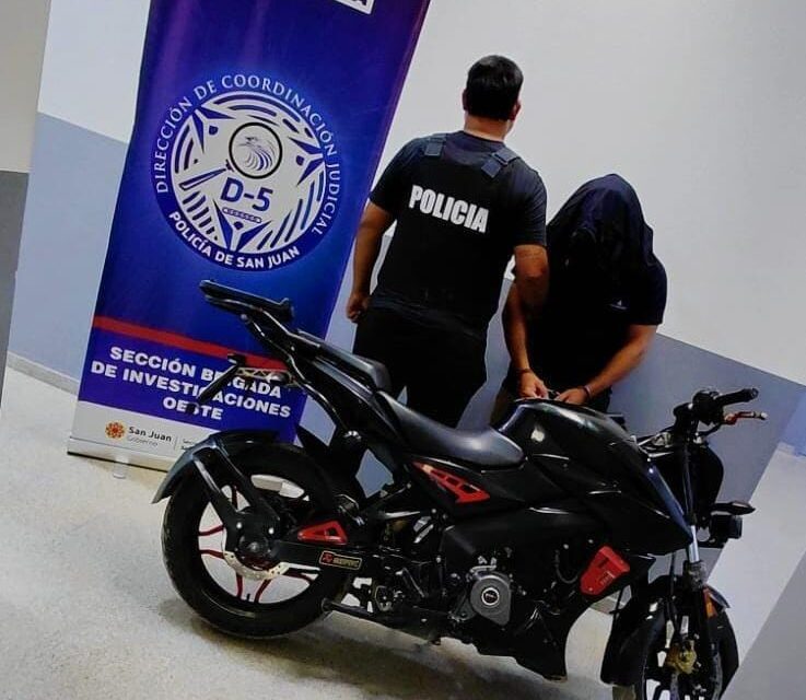 Rawson: Salió del barrio en la moto robada y terminó detenido