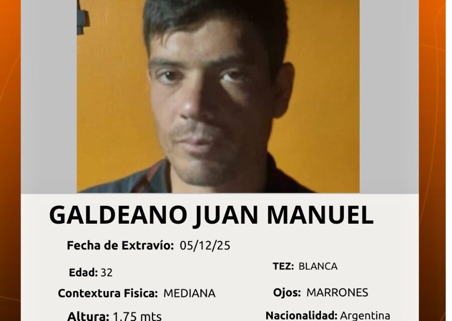 Desesperada búsqueda: Juan Manuel Galdeano lleva seis días desaparecido