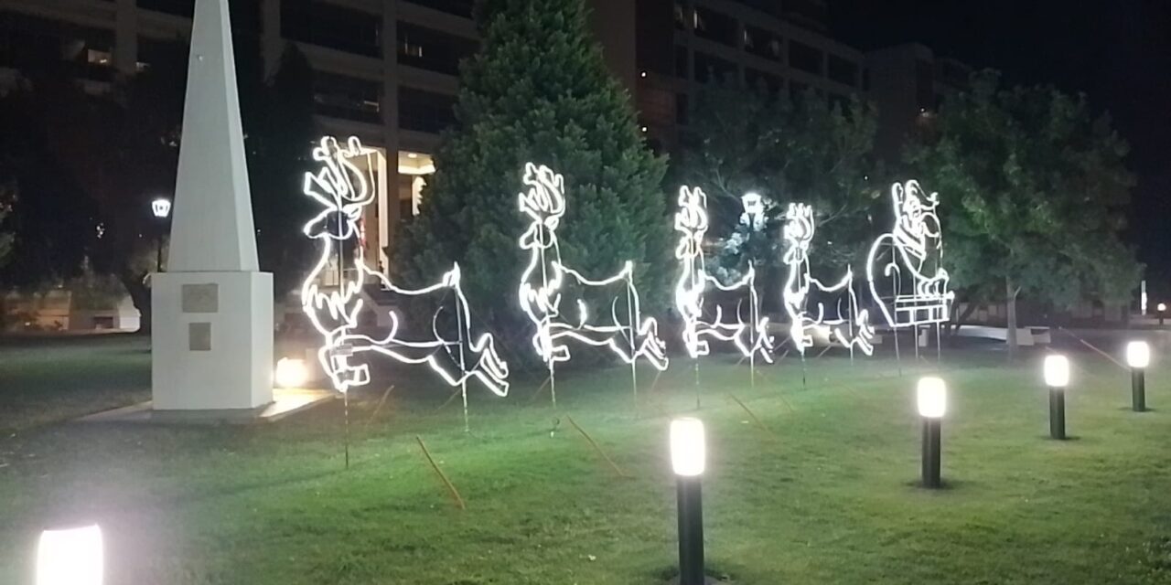 Luces que transforman la noche: así quedó la Plaza Seca con el nuevo montaje navideño