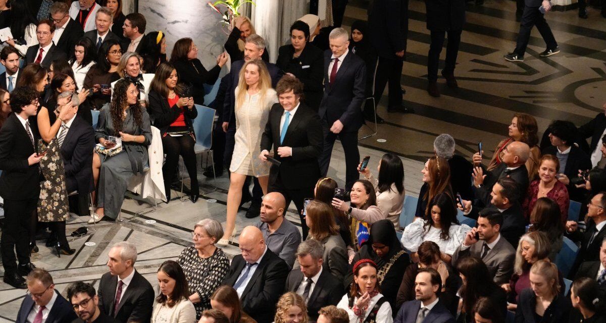 Con Javier Milei en Oslo, la entrega del Nobel se realizó sin María Corina Machado