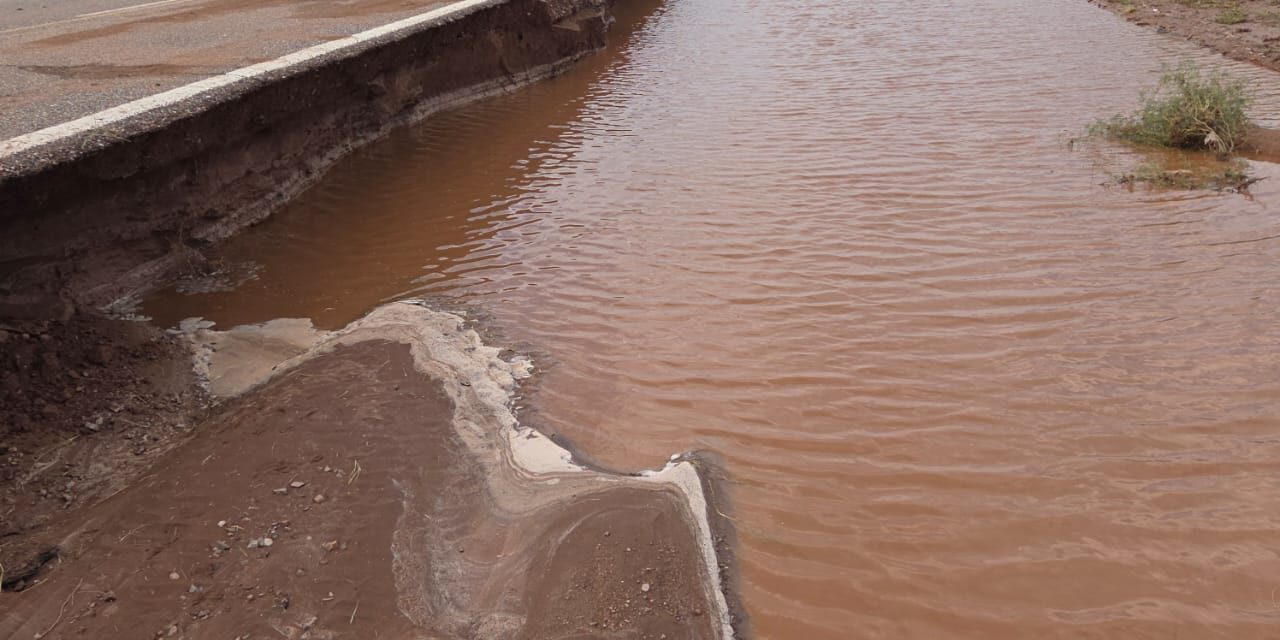 Fuerte temporal afectó la RN 141 y piden extremar la precaución al circular