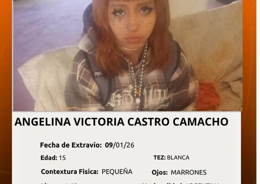 Continúa la búsqueda de Angelina Castro Camacho, una adolescente de 15 años desaparecida desde el viernes