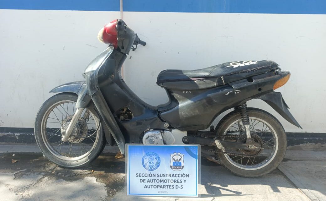 Rawson: Recuperan una moto robada y un joven quedó vinculado a la causa
