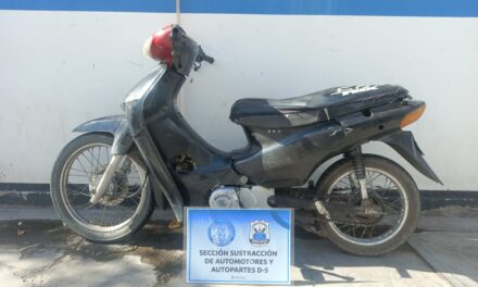 Rawson: Recuperan una moto robada y un joven quedó vinculado a la causa