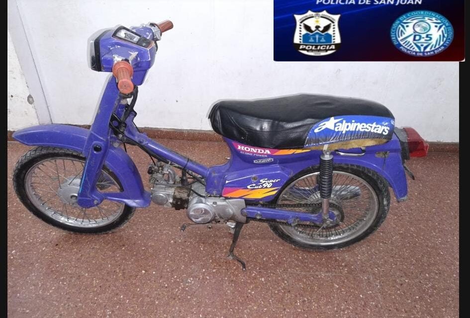 Recuperan en la provincia una moto robada que era vendida por Facebook