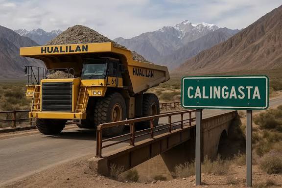 Hualilán se pone en marcha: 25 camiones diarios y fondos para obra pública