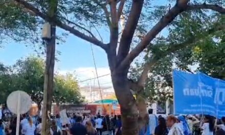 Manifestación de docentes cumpliendo un día de paro: Evalúan el acatamiento en la provincia