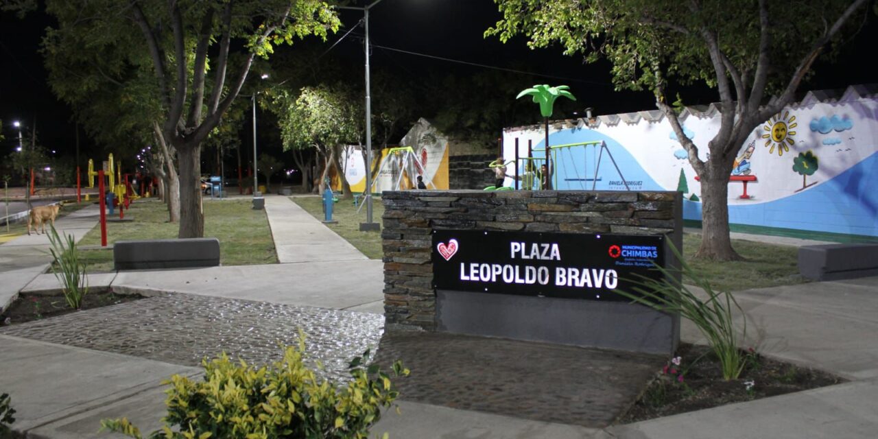 Chimbas avanza con obras: Inauguraron plaza y renovaron luminarias