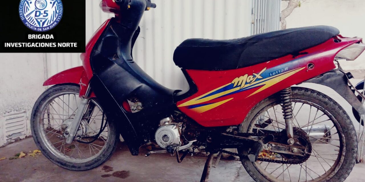 Cayó con una moto robada y “maquillada” en Chimbas: La Policía la recuperó tras casi un año
