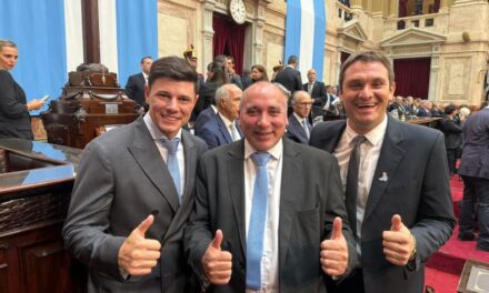Respaldo explícito: Los libertarios sanjuaninos replicaron el gesto de Milei en el Congreso